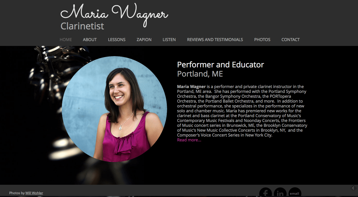 Maria Wagner website before 