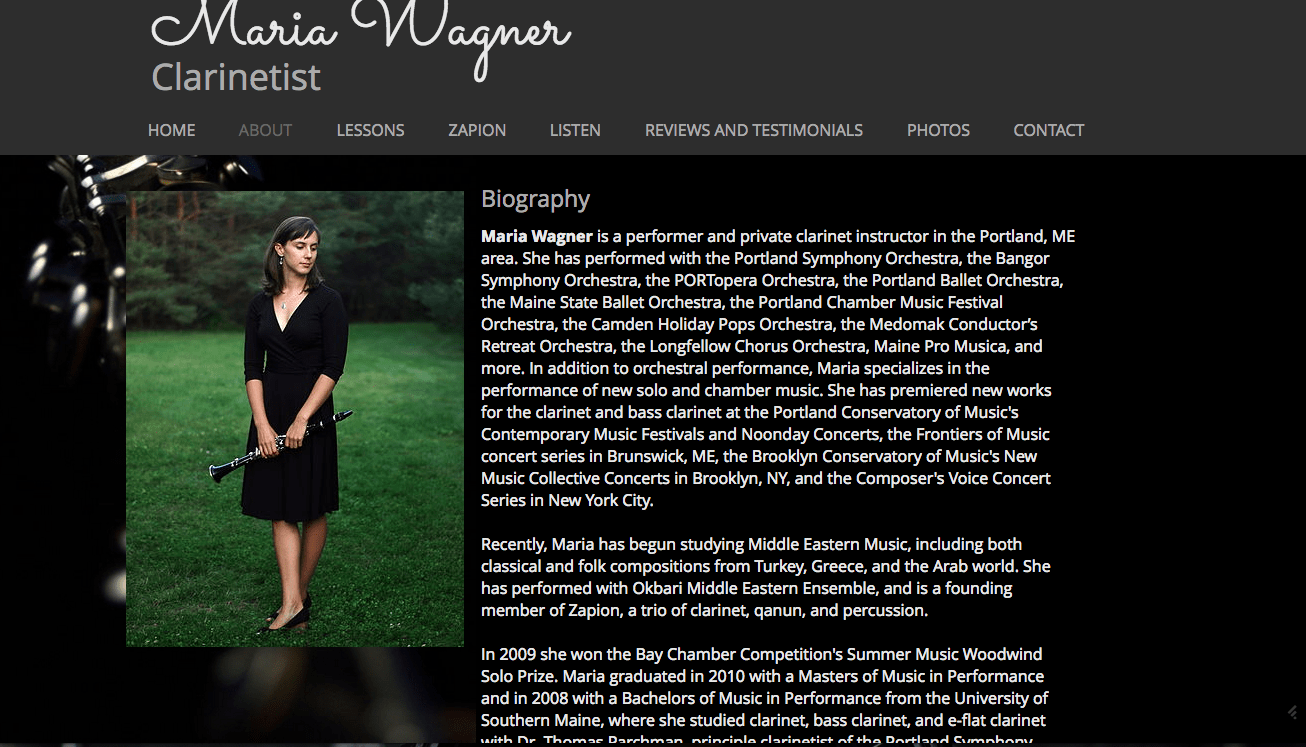Maria Wagner website before 