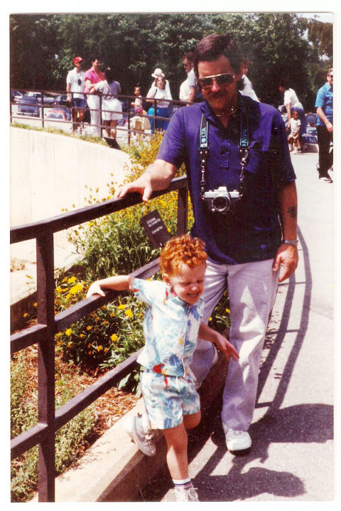 My Dad with the camera around his neck and me... Being me...