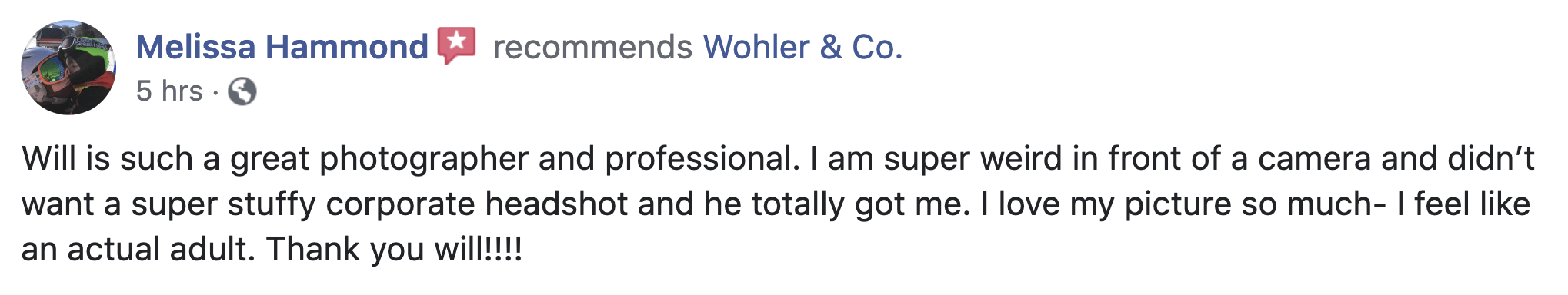 Headshot Testimonial | Wohler & Co.
