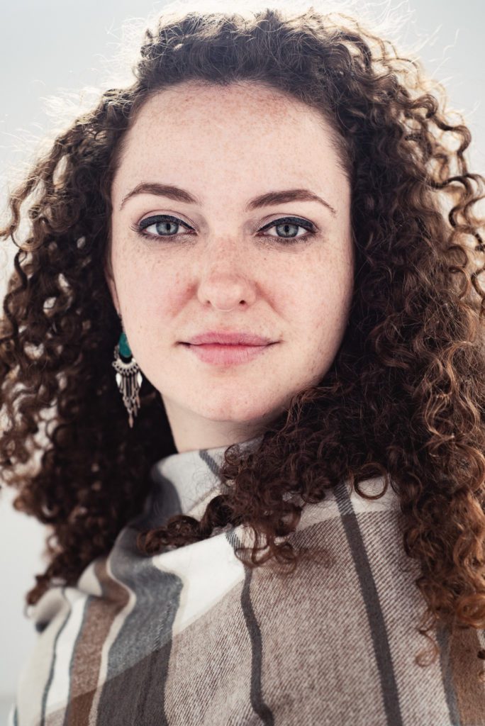 Sarah's portraits in green and a casual shall